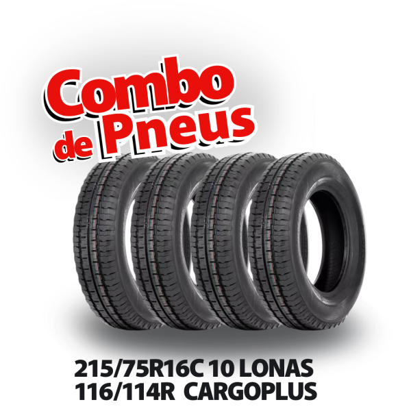 COMBO DE PNEUS 215/75R16C 10 LONAS 116/114R  CARGOPLUS