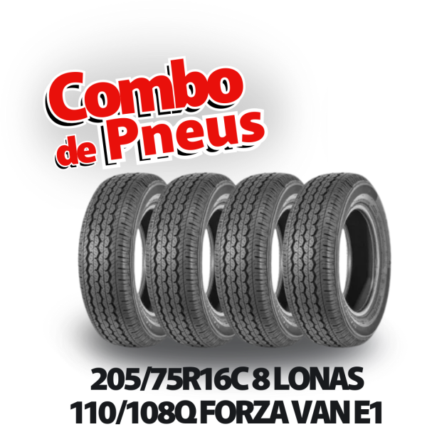 COMBO DE PNEUS 205/75R16C 8 LONAS 110/108Q  FORZA VAN E1